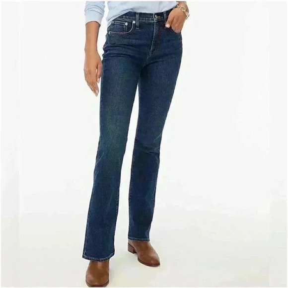 NEW‎ J. Crew All Day Stretch Boot Flared Cut Dark Wash Jeans Reimagined Size 28 - Picture 1 of 6